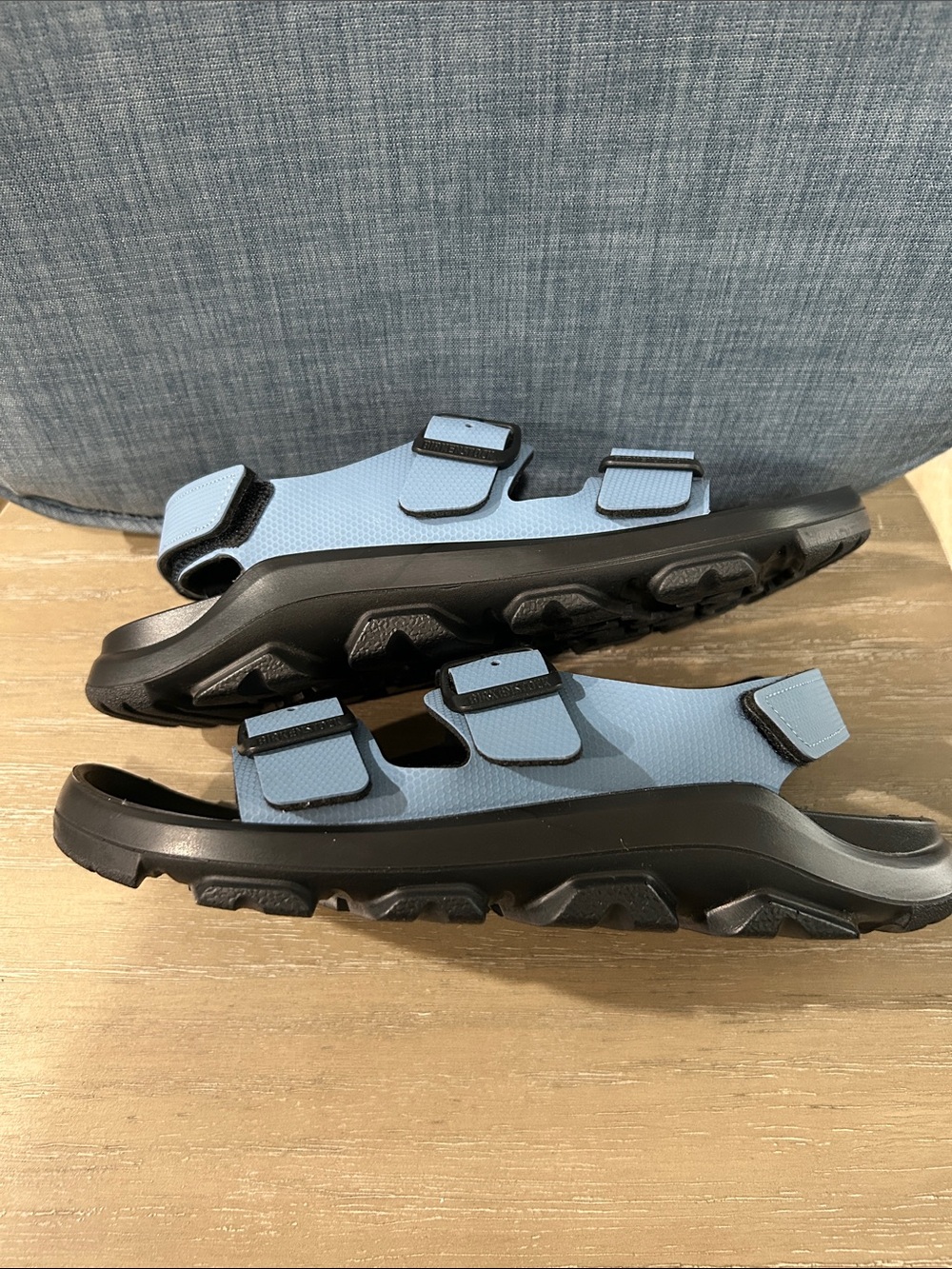 Birkenstock Blue and Black Two-Strap Sandals - Picture 8 of 8